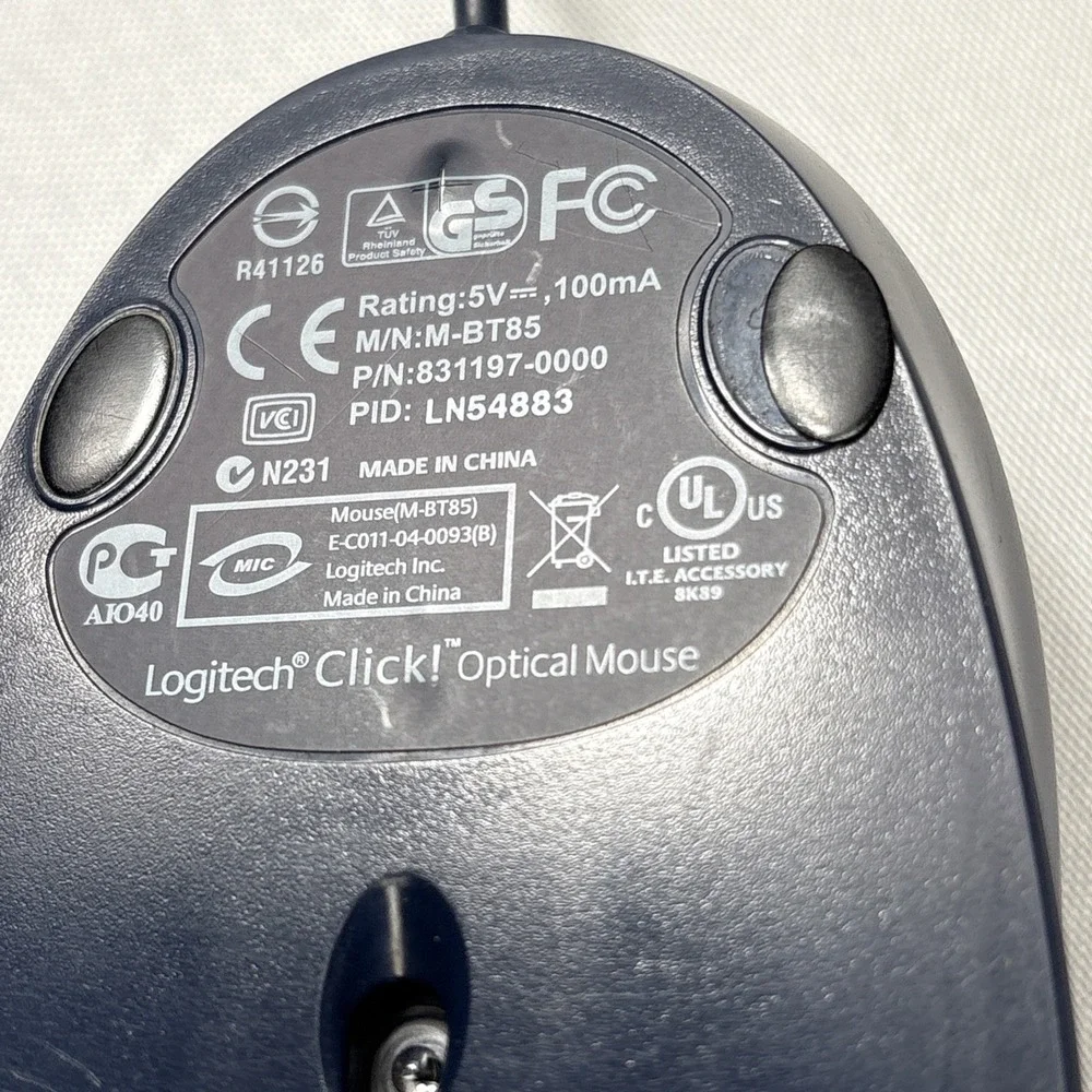 Used Original Logitech Click! Optical‎ Mouse M-BT85 USB